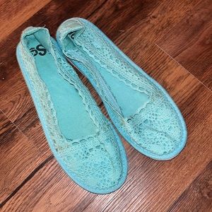 Lacy Turquoise Flats
